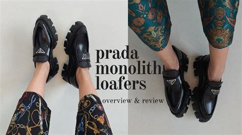 prada loafer brown|Prada monolith loafer.